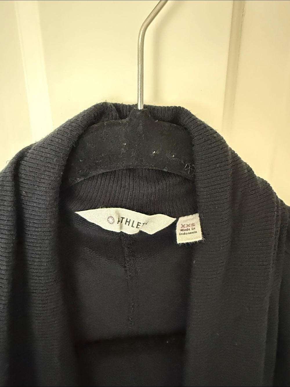 Athleta Black Ribbed Shawl Collar Cardigan